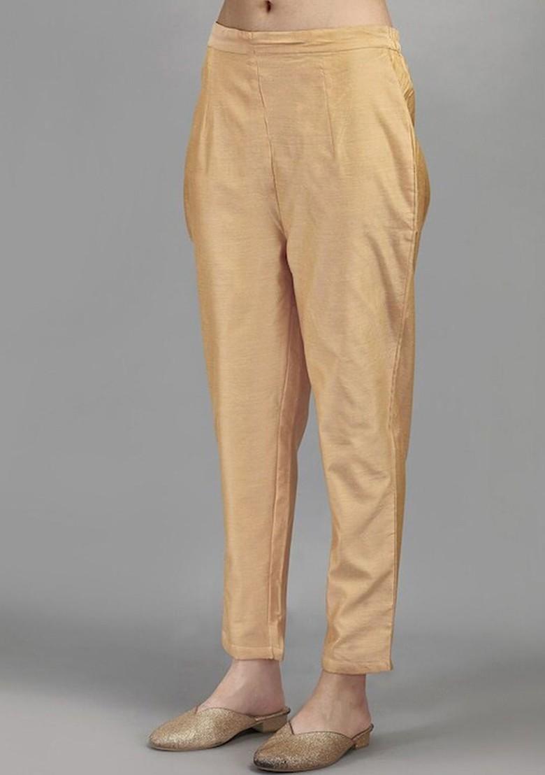 Beige Floral Print Silk Kurta Set