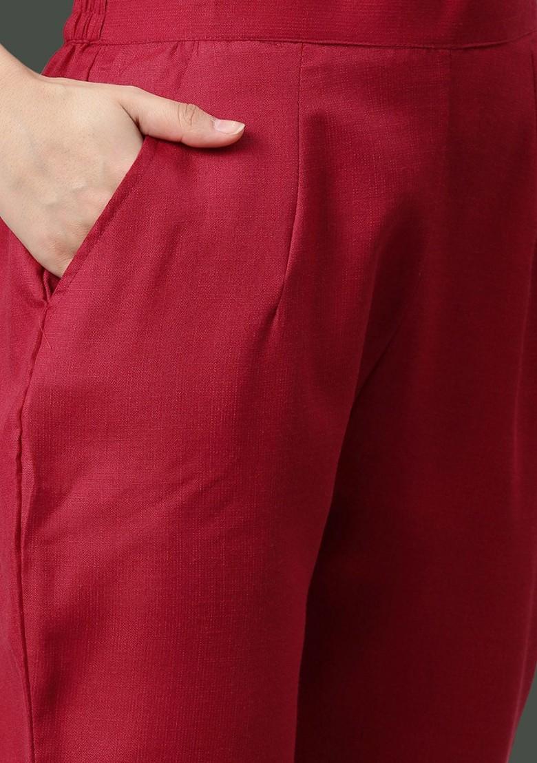 Maroon Gota Patti Cotton Kurta Set