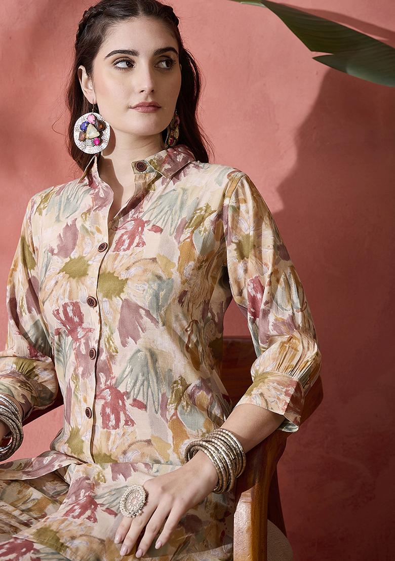 Multi Printed Muslin Co-Ord Set