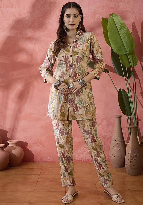 Multi Printed Muslin Co-Ord Set