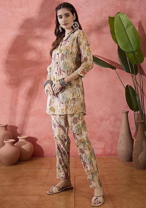 Multi Printed Muslin Co-Ord Set