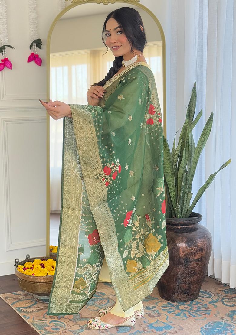 Yellow Embroidered Viscose Kurta Set