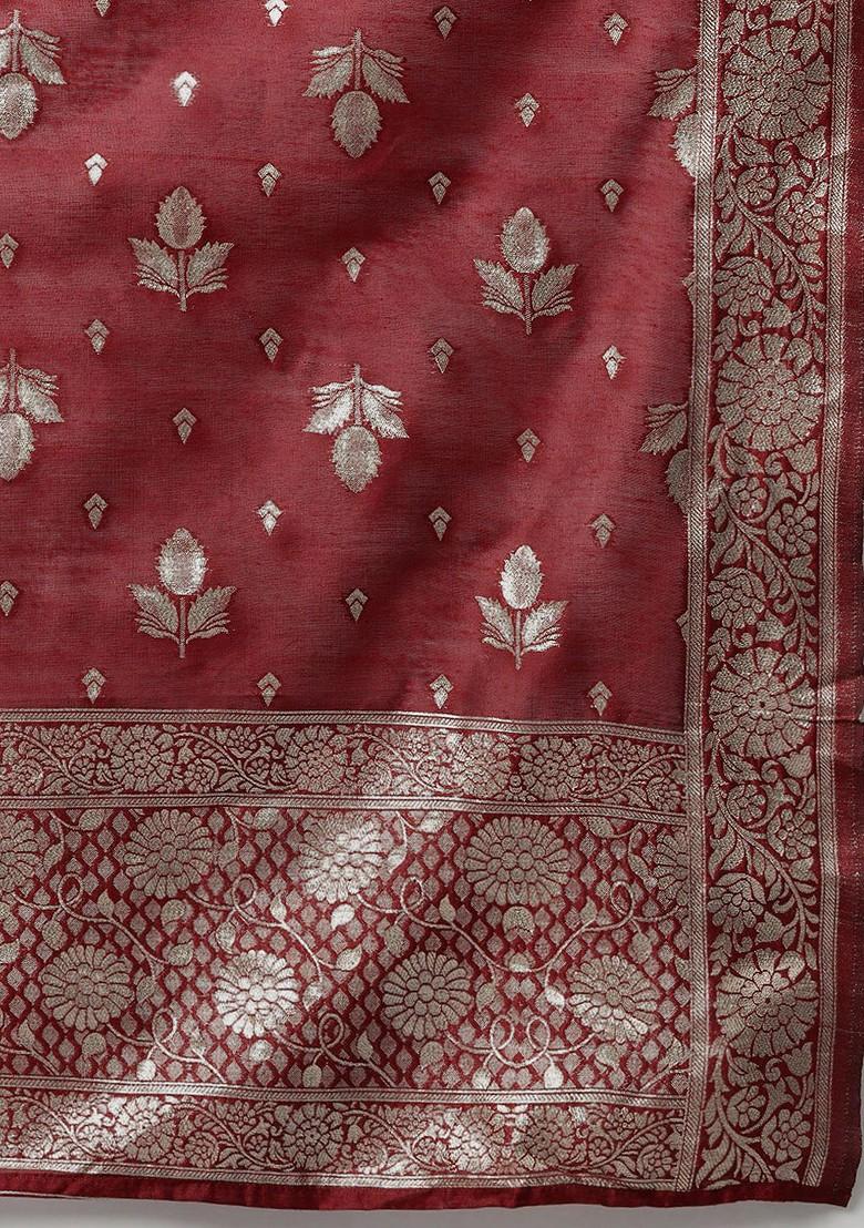 Olive Embroidered Poly Blend Kurta Set