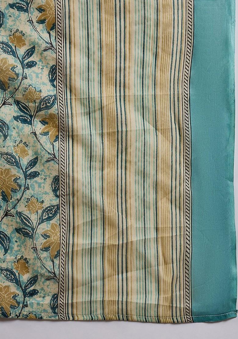 Green Floral Print Cotton Kurta Set