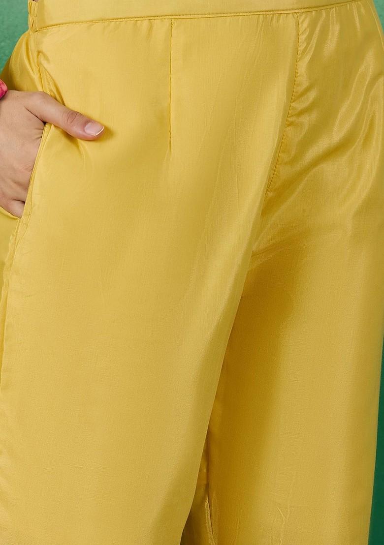 Yellow Woven Chanderi Kurta Set