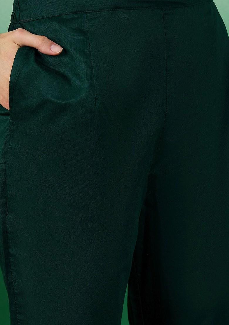 Green Woven Chanderi Kurta Set