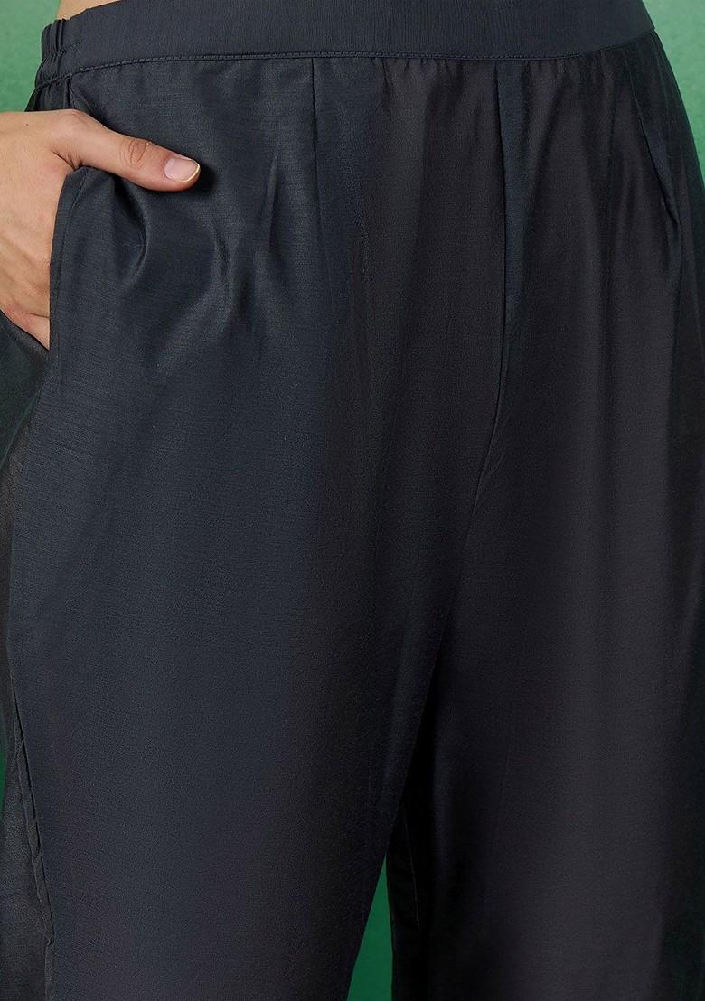 Grey Woven Chanderi Kurta Set