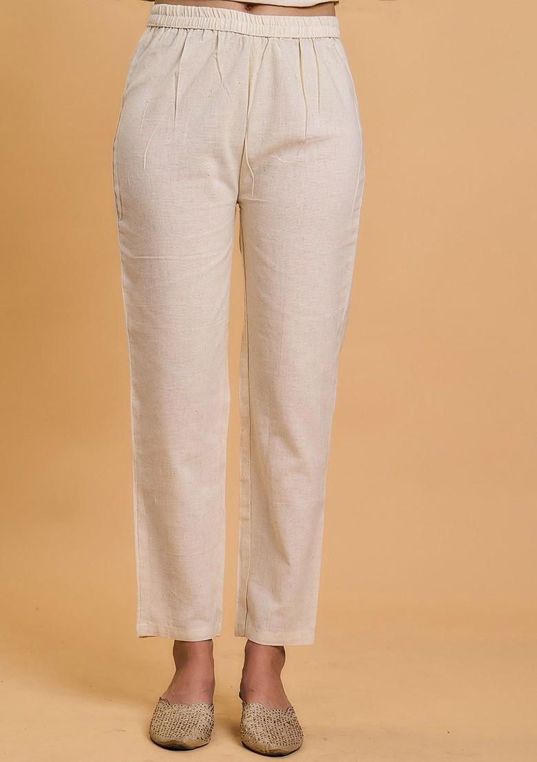 White Embroidered Cotton Fusion Set