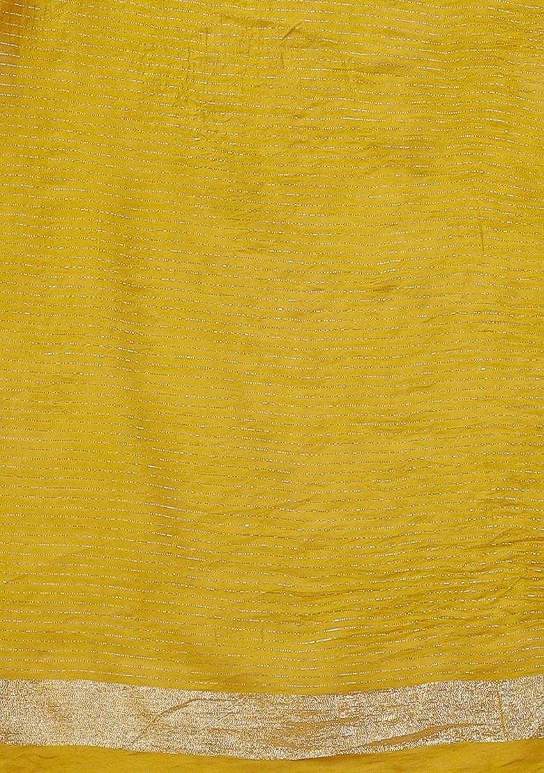 Mustard Woven Silk Kurta Set