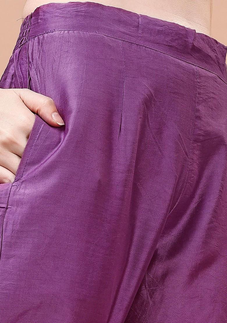 Lavender Woven Silk Kurta Set