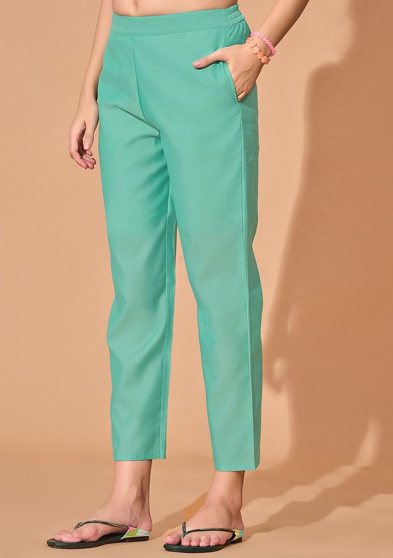 Turquoise Blue Solid Chanderi Kurta Set