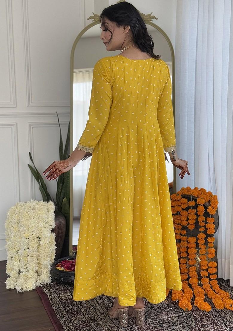 Yellow Embroidered Silk Kurta Set