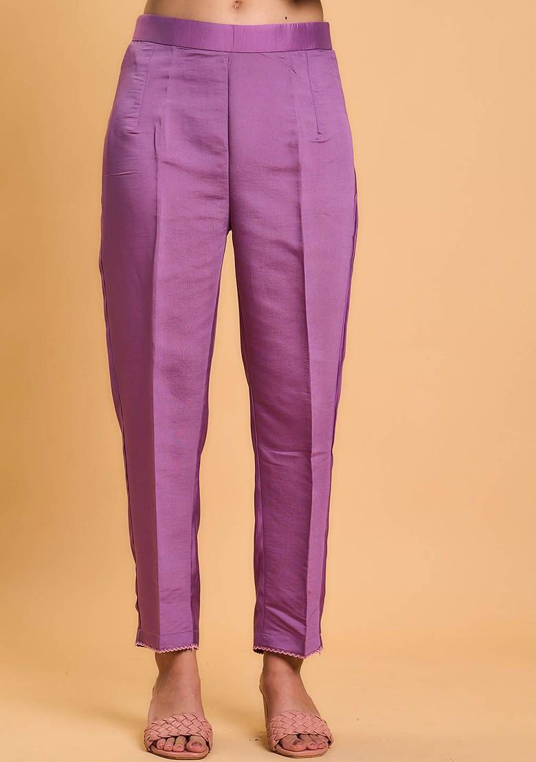 Lavender Embroidered Chanderi Kurta Set