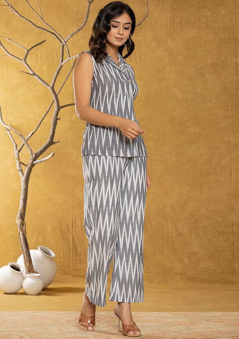 Grey Woven Cotton Fusion Set