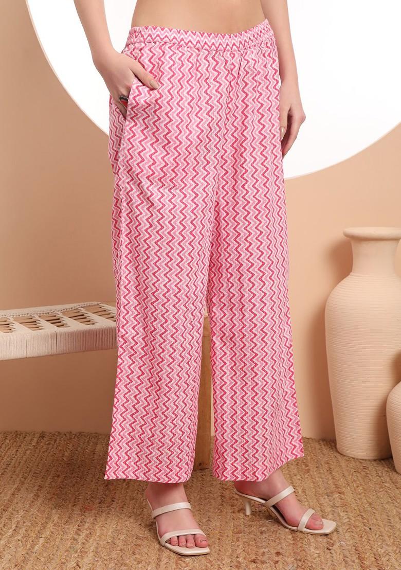 Pink Floral Print Cotton Kurta Set