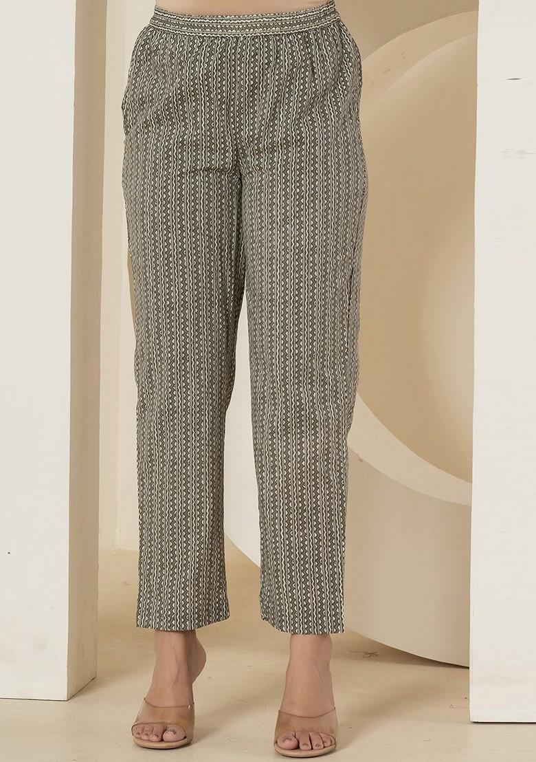 Grey Floral Print Cotton Kurta Set