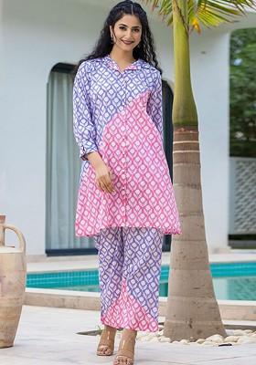 Purple Solid Cotton Fusion Set