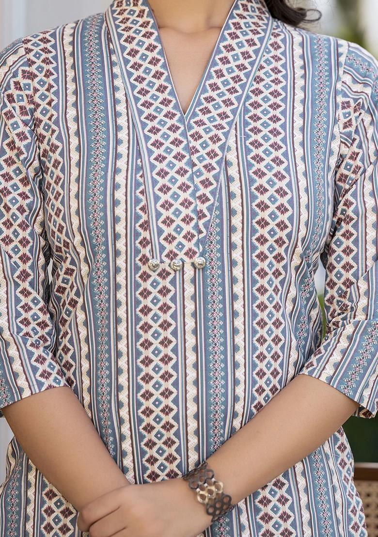 Blue Printed Cotton Co-Ord Set