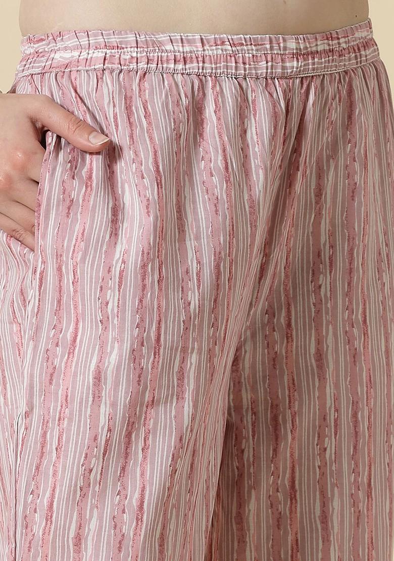 Pink Floral Print Cotton Kurta Set