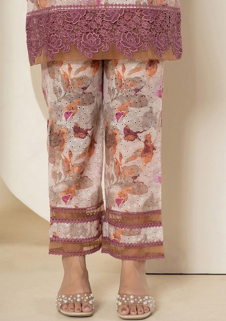 Purple Printed Cotton Co-Ord Set