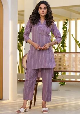 Purple Cotton Co-Ord Set