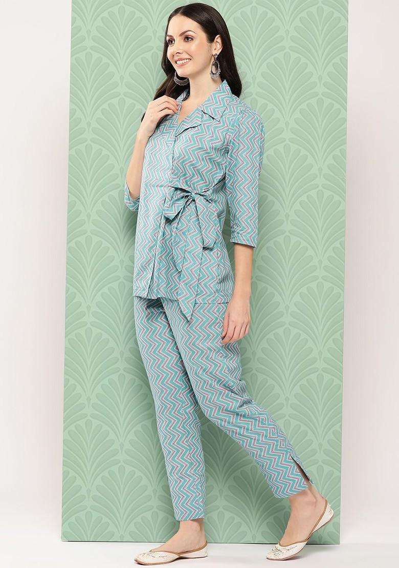 Blue Printed Cotton Co-Ord Set