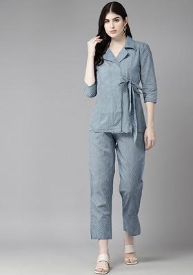 Grey Printed Cotton Co-Ord Set