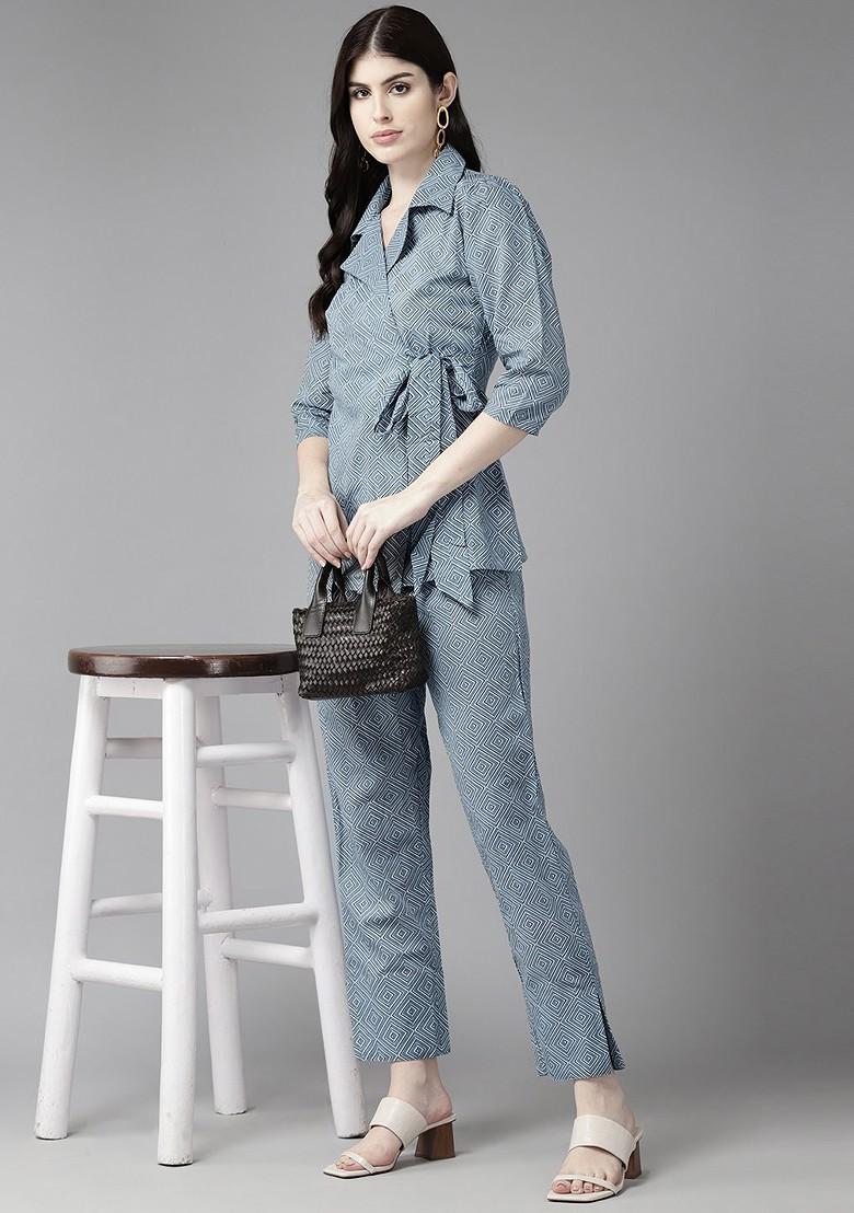 Grey Printed Cotton Co-Ord Set