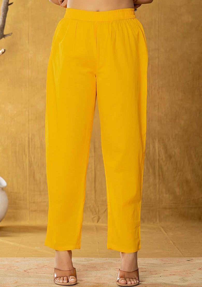 Yellow Printed Cotton Kurta Set