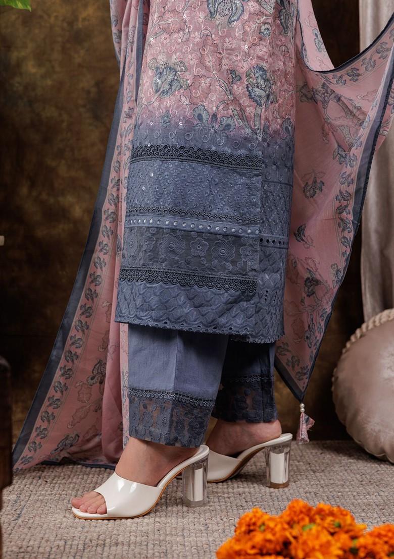 Pink Printed Cotton Kurta Set