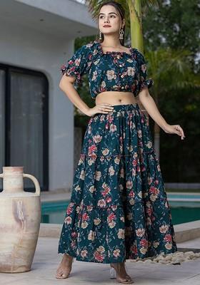 Green Printed Cotton Co-Ord Set