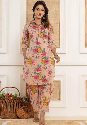 Pink Printed Cotton Co-Ord Set