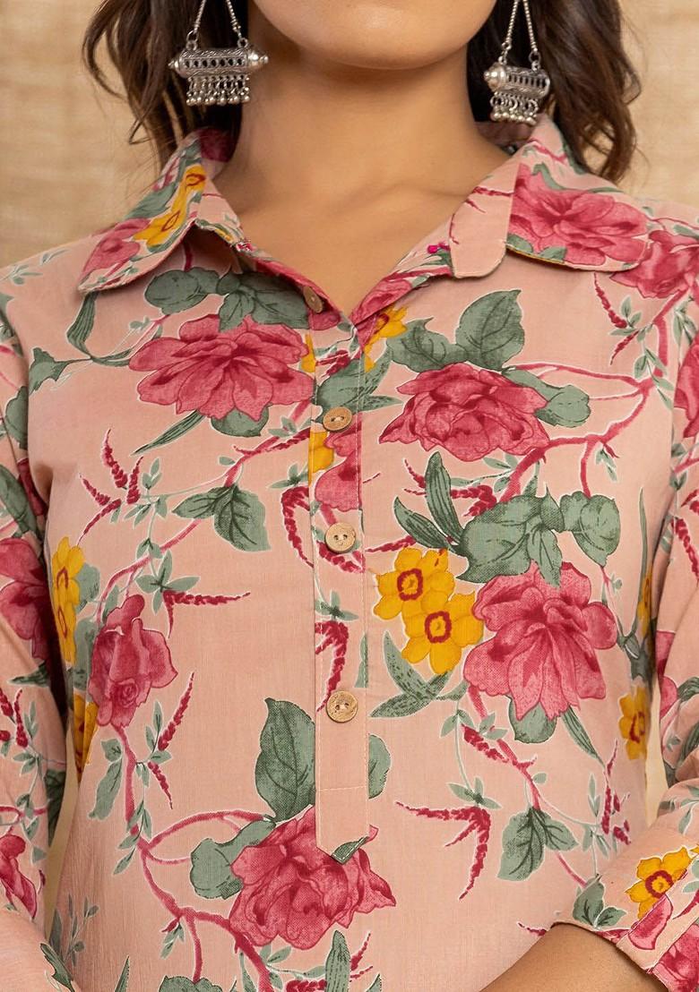 Pink Printed Cotton Co-Ord Set