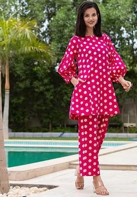 Pink Printed Cotton Co-Ord Set