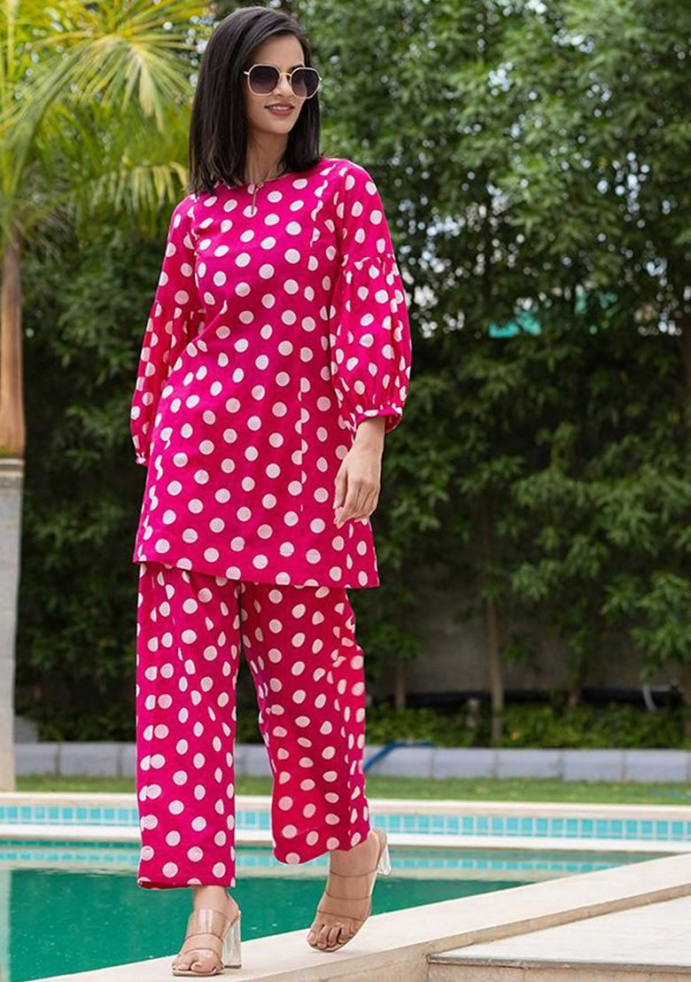Pink Printed Cotton Co-Ord Set