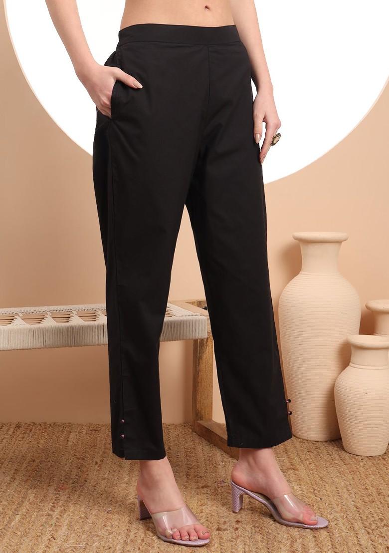 Black Embroidered Cotton Kurta Set