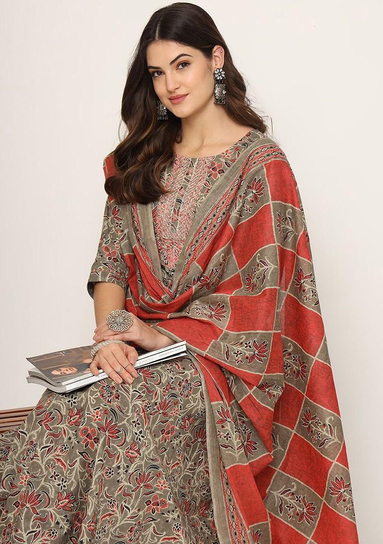 Pink Printed Cotton Kurta Set