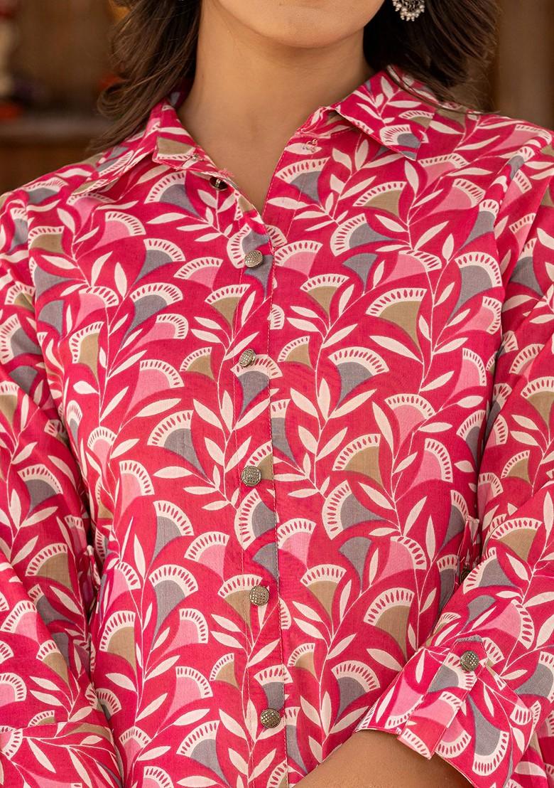 Pink Printed Cotton Co-Ord Set