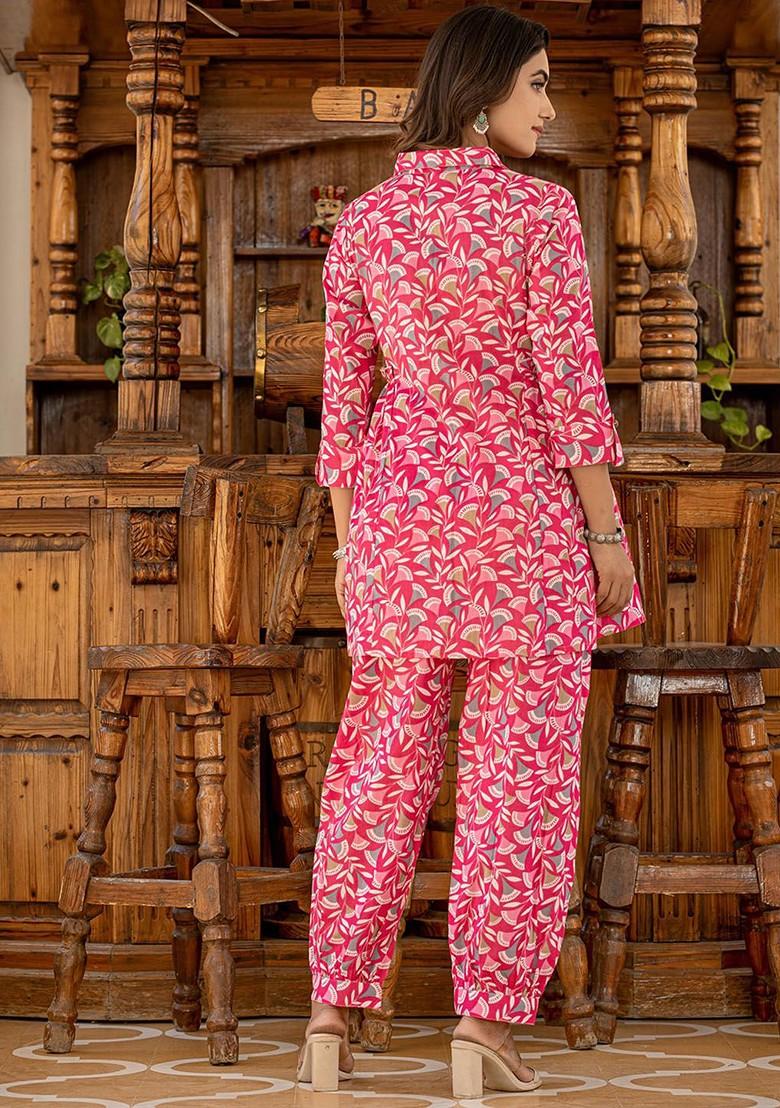 Pink Printed Cotton Co-Ord Set