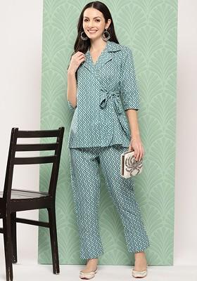 Green Printed Cotton Co-Ord Set