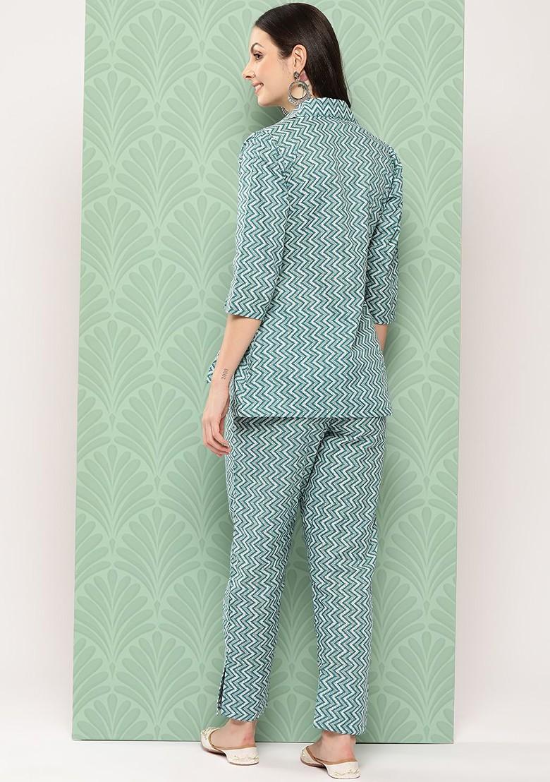 Green Printed Cotton Co-Ord Set