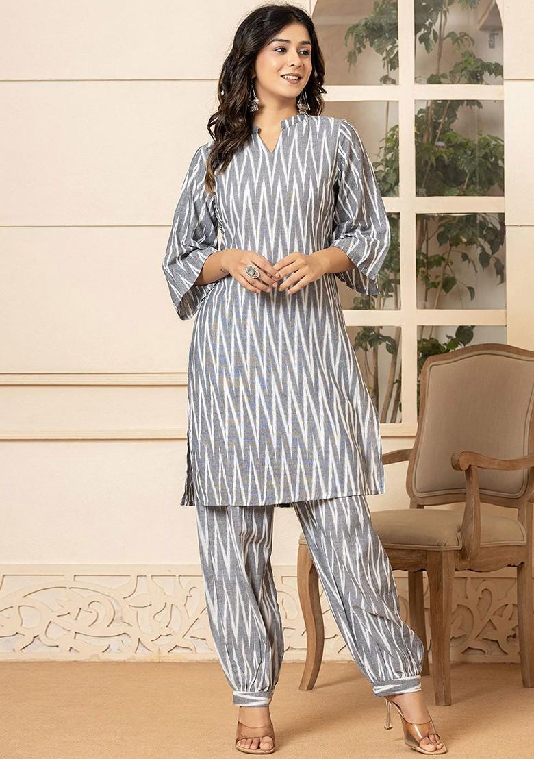 Grey Printed Cotton Co-Ord Set