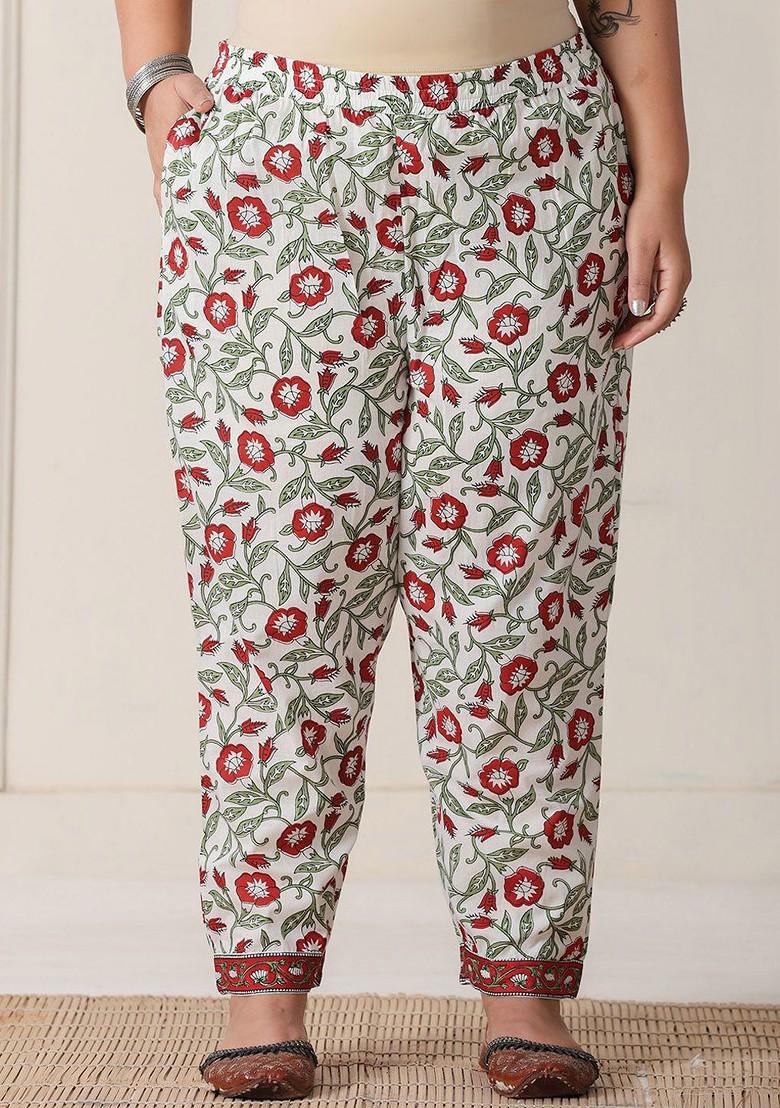 White Printed Cotton Kurta Set