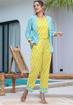 Green Printed Cotton Co-Ord Set