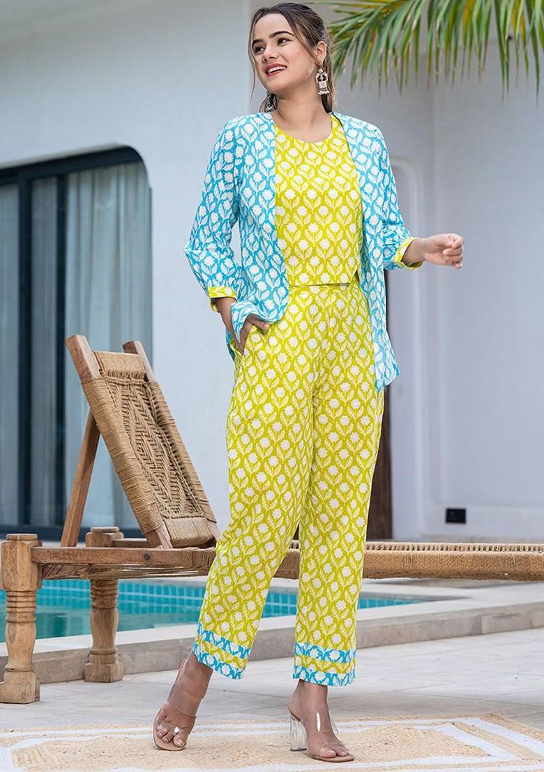 Green Printed Cotton Co-Ord Set