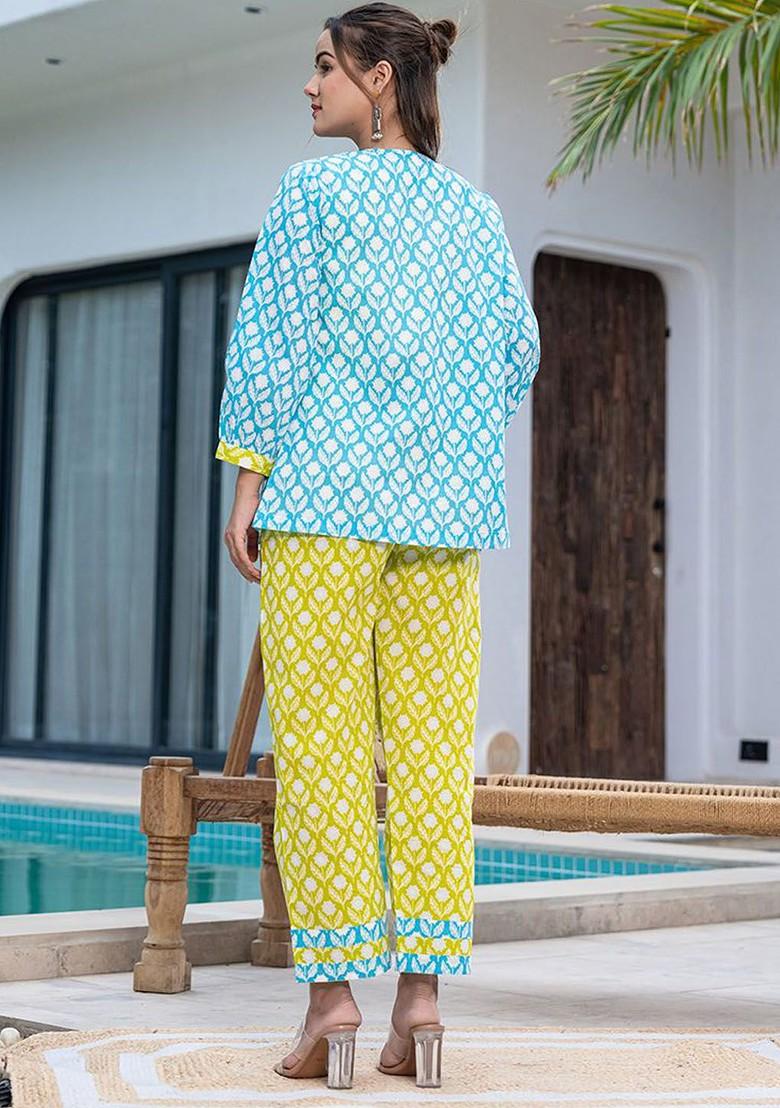 Green Printed Cotton Co-Ord Set