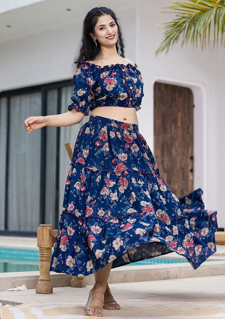 Blue Printed Cotton Co-Ord Set