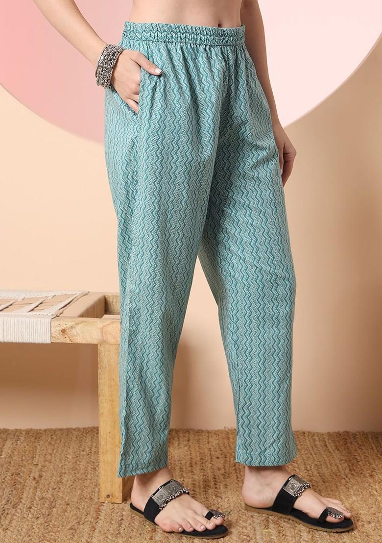 Green Printed Cotton Kurta Set