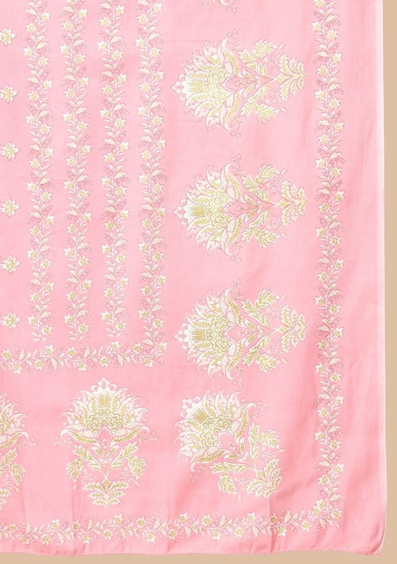 Pink Printed Cotton Kurta Set