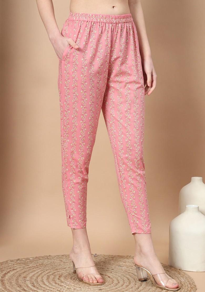 Pink Printed Cotton Kurta Set